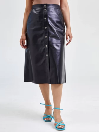 Черная кожаная юбка 08-1