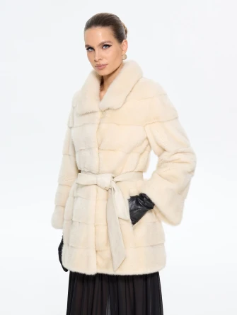 Бежевая женская норковая шуба MANAKAS 2478-0