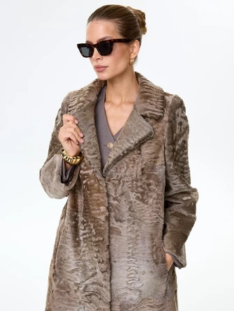 Длинное пальто из меха каракульчи для женщин премиум класса Лола(ав)-0