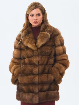 Шуба из меха соболя женская премиум класса Мэри-1
