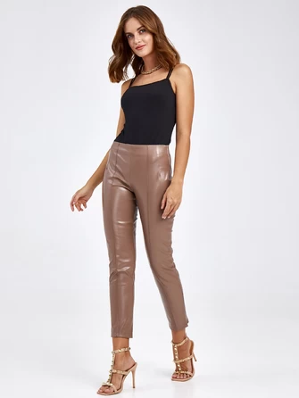 Кожаные брюки из экокожи для женщин 4820740-0