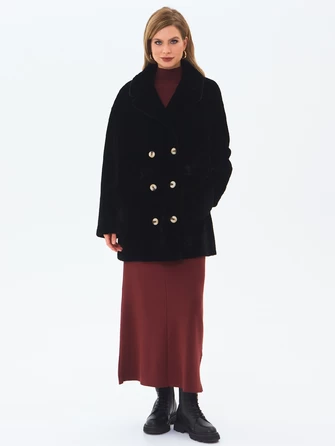 Черная женская шуба из астрагана 2064-1