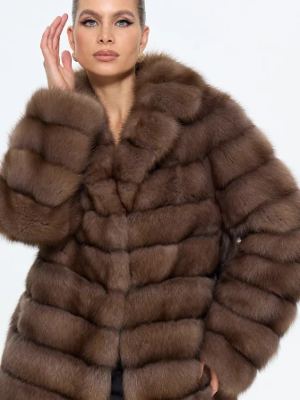 Женская шуба из меха куницы Л511-389-1