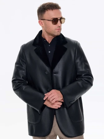 Мужская дубленка пиджак премиум класса 443-0