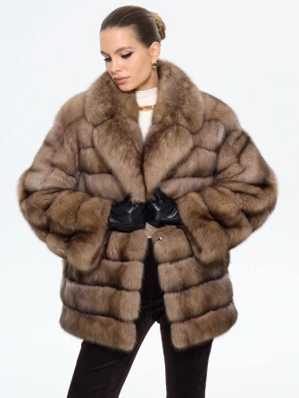 Женская шуба из меха соболя Л611-354-1