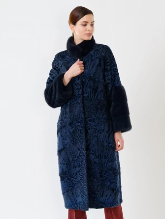 Женская шуба из меха каракуля с мехом норки 17101д(сн)-0