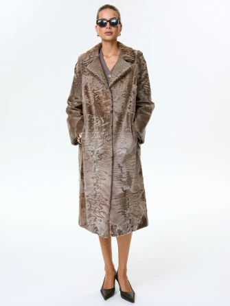 Длинная женская шуба из меха каракульчи премиум класса Лола(ав)-1